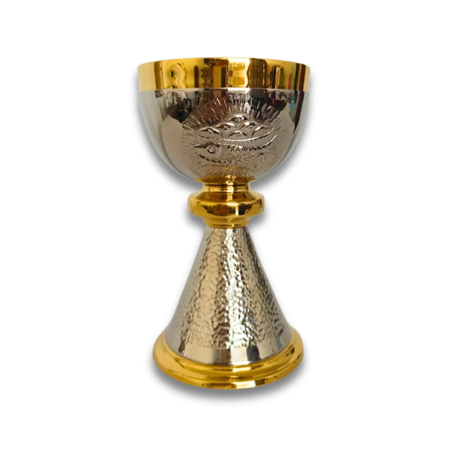 Cáliz Religioso Modelo Pez y Pan (Baño oro 24K)