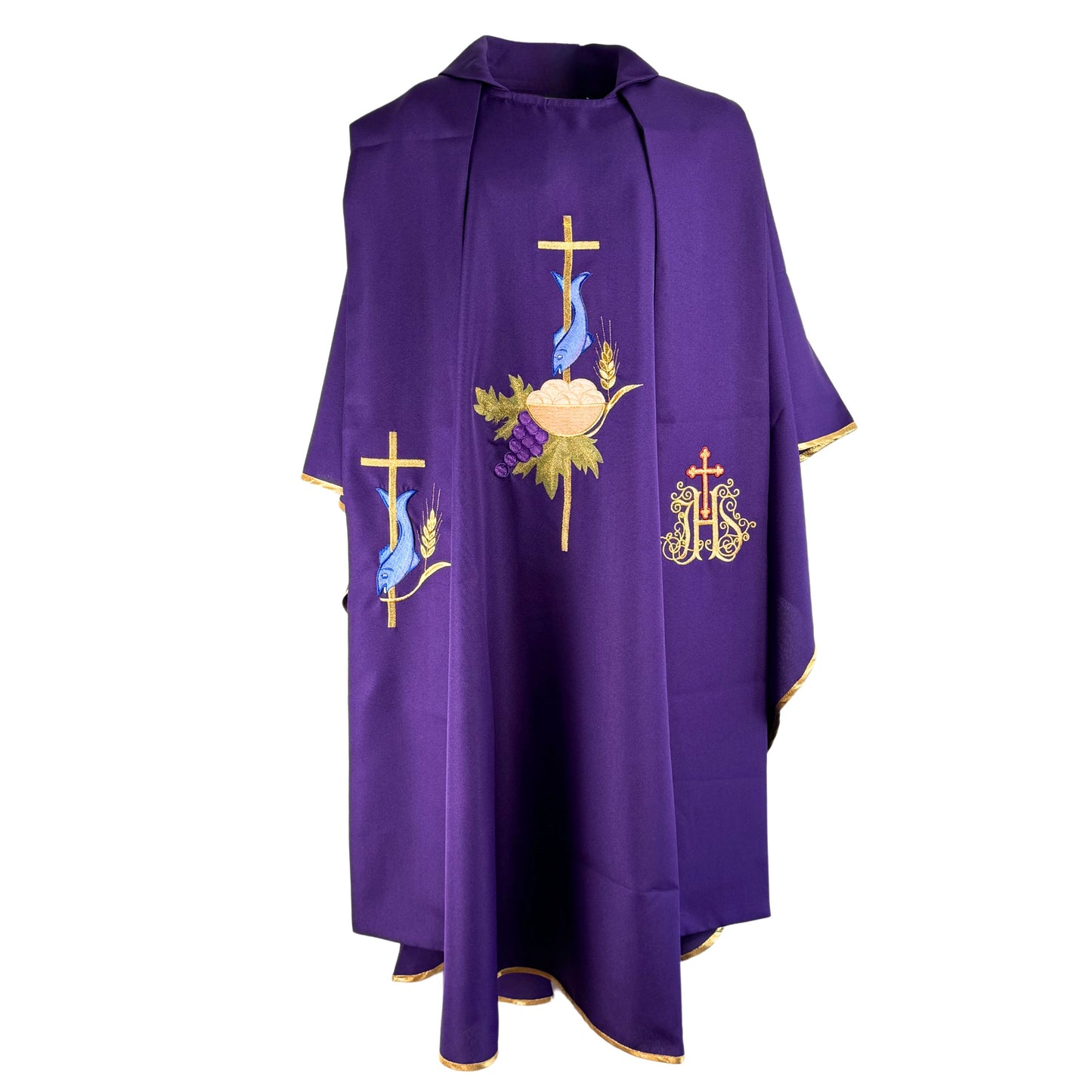 Casulla Ornamento Sacerdotal Bordado Eucarístico Pez