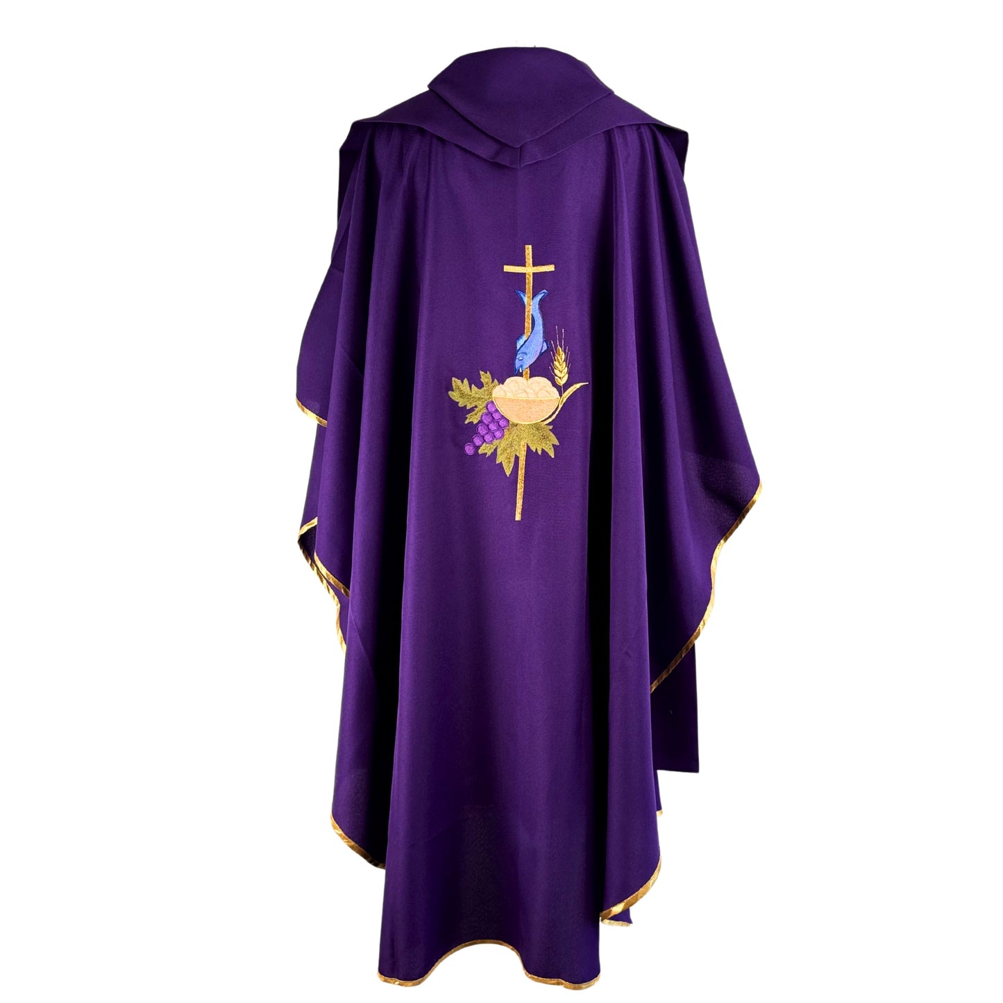 Casulla Ornamento Sacerdotal Bordado Eucarístico Pez