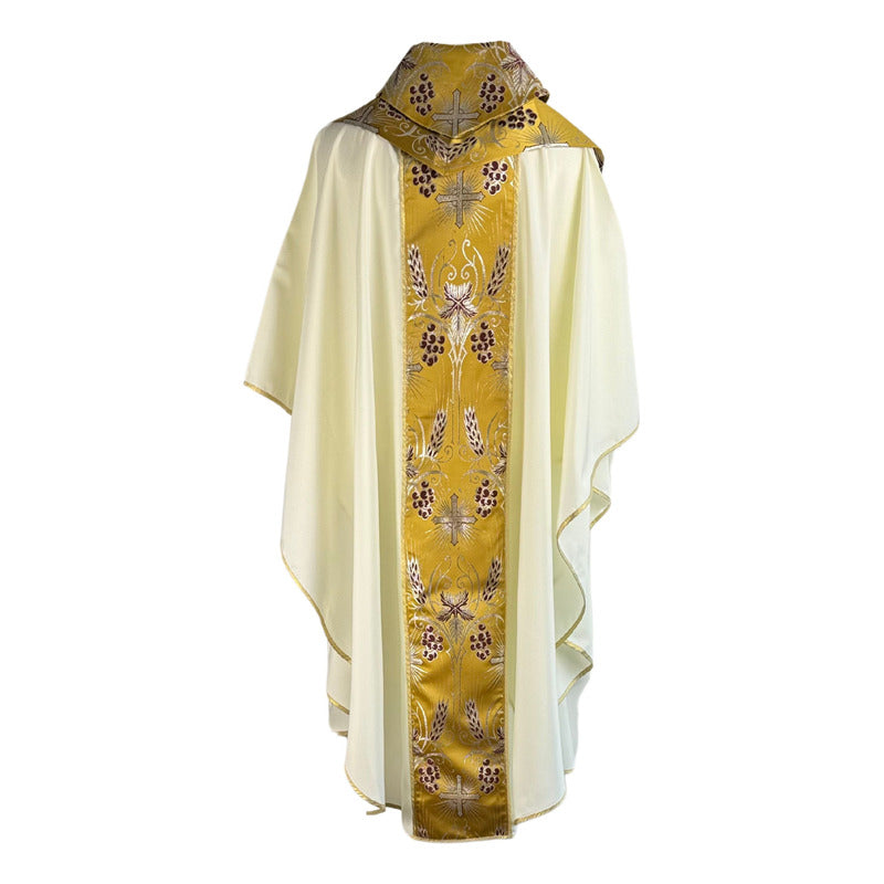 Casulla Sacerdotal Eucarística Tira Brocada