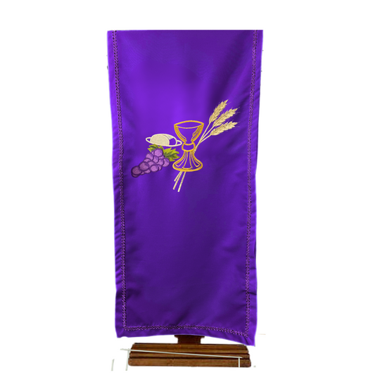 Cubre Ambón Bordado Eucarístico Morado